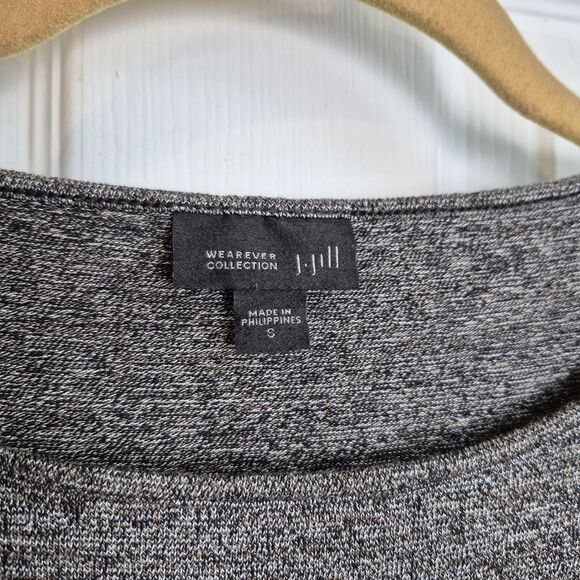 J. Jill Wearever Collection Top Size Small Peplum Long Sleeve Gray Stretch - Picture 2 of 3